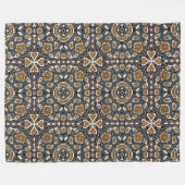 Aquamarines Blue Ochre Brown Beige Bohemischer Sta Fleecedecke (Vorderseite (Horizontal))