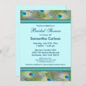 Aquamarines Blue Peacock-Brautparty Einladung (Vorne/Hinten)