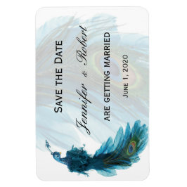 Aquamarines Blue Peacock Plume Wedding Magnet