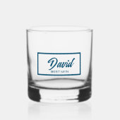 Aquamarines Blue Personalisiert Wedding Trauzeuge  Whiskyglas (Vorderseite)