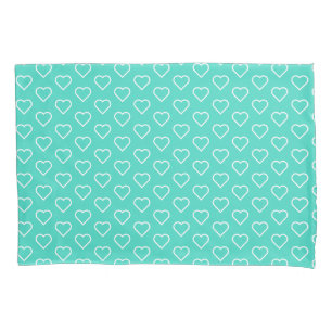Aquamarines Blue Pillow Case mit Herz oder Farbe a Kissenbezug