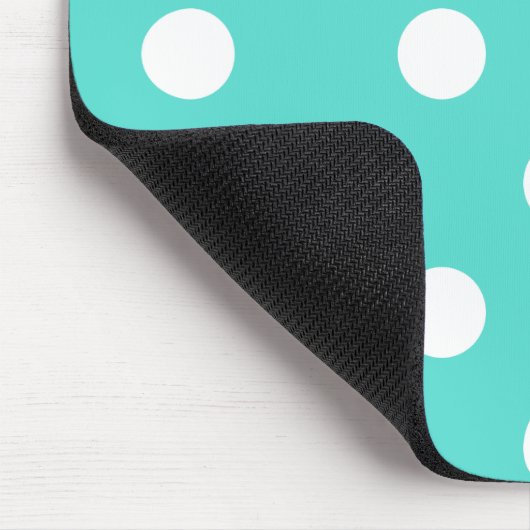 Aquamarines Blue Polka Dot Muster Mousepad (Ecke)