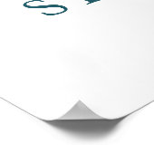 Aquamarines Blue Rust Terracotta Brautparty Willko Poster (Ecke)