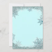 Aquamarines Blue Snowflake Weihnachts-Party Einladung (Rückseite)