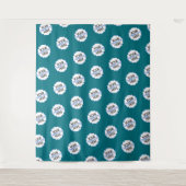 Aquamarines Blue Step-und Repeat Background-Logo Wandteppich (Vorderseite)