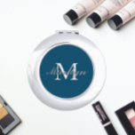Aquamarines Blue Styliding Wedding Bridesmaid Mono Taschenspiegel<br><div class="desc">Ein personalisierter Kompaktspiegel für Ihre Hochzeitsjubiläumsjacke oder Ihre Trauzeugin,  deren Initial und Name auf einem trendigen,  aquamarinen blauen Hintergrund stilisiert ist. Bearbeiten,  um Initial und Namen zu ersetzen. Wählen Sie Ihren kompakten Spiegelstil aus. Erhältlich in vielen beliebten Hochzeitsfarben.</div>