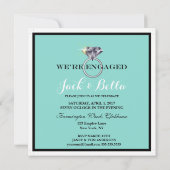 Aquamarines Blue Verlobung Dinner Tiara Party Einladung (Rückseite)