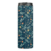 Aquamarines Blumengeschenk für moderne Chic Monogr Thermosbecher (Rückseite)