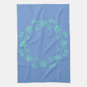 Aquamarines Blumenmuster auf Blue Disc Handtuch (Vertikal)