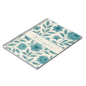 Aquamarines Blumenmuster Inspiration Notebook Notizblock (Linke Seite)