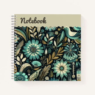 Aquamarines Blumenquadrat Notizblock