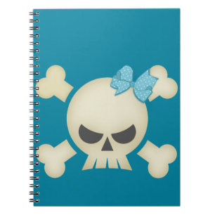 Aquamarines Bogen-Notizbuch des Schädel-N Notizblock
