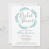 Aquamarines botanisches Brautparty Einladung (Vorderseite)