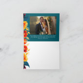 Aquamarines Bouquet geflochtenes Hochzeitsstich Fo Dankeskarte (Innenseite)