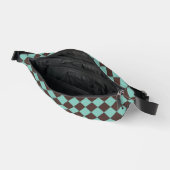 Aquamarines braunes Schachbrett Diamant Muster Bauchtasche (Offen)