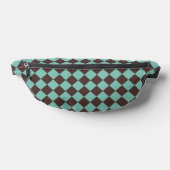 Aquamarines braunes Schachbrett Diamant Muster Bauchtasche (Ablage )