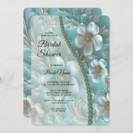 Aquamarines Brautparty Einladung