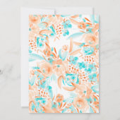 aquamarines Brautparty mit tropischen Korallen Einladung (Rückseite)