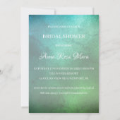 *~* Aquamarines Brautparty mit weißem Goldkleid Einladung (Rückseite)