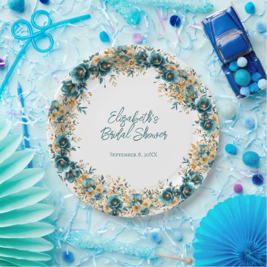 Aquamarines Brautparty Pappteller (Party)