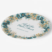 Aquamarines Brautparty Pappteller (Schrägansicht)