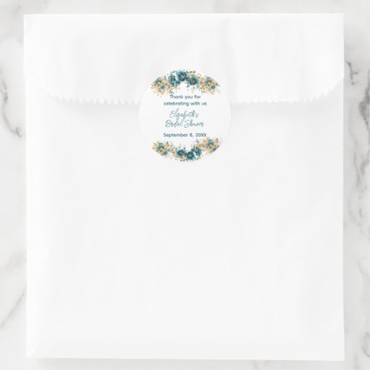 Aquamarines Brautparty Runder Aufkleber (Tasche)