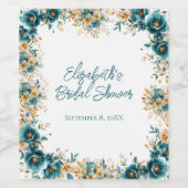 Aquamarines Brautparty Weinetikett (Einzelnes Label)