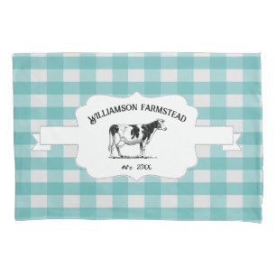 Aquamarines Buffalo Kariert Farm Cow Kissen Case Kissenbezug