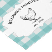 Aquamarines Buffalo-Kariertes Hühnchen Kurzer Tischläufer (Ecke)