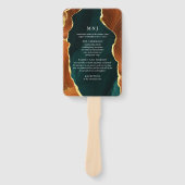 Aquamarines, Burnt Orange Gold Agate Wedding Progr Fächer (Vorderseite)