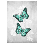 Aquamarines Butterfly-Floral-Clipboard Klemmbrett (Rückseite)