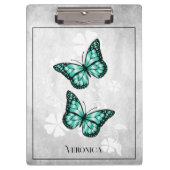 Aquamarines Butterfly-Floral-Clipboard Klemmbrett (Vorderseite)
