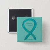 Aquamarines Button zur Sensibilisierung für Ovaria (Vorne & Hinten)