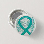 Aquamarines Button zur Sensibilisierung für Ovaria (Vorne & Hinten)