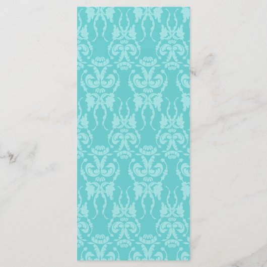 Aquamarines Cake Pop Hochzeitmenü Menükarte (Rückseite)