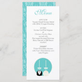 Aquamarines Cake Pop Hochzeitmenü Menükarte (Vorne/Hinten)