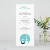 Aquamarines Cake Pop Hochzeitmenü Menükarte (Stehend Vorderseite)