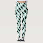 Aquamarines Cello-Muster Leggings (Vorderseite)