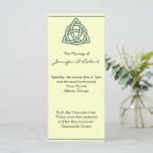 Aquamarines Celtic Knot Wedding Programm (Stehend Vorderseite)