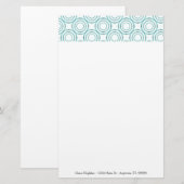 Aquamarines Circle Pattern - Stationieren Briefpapier (Vorne/Hinten)