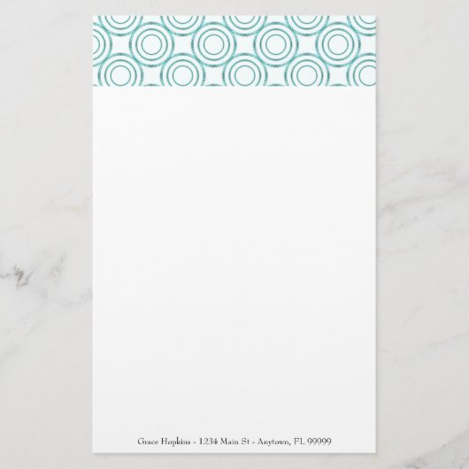 Aquamarines Circle Pattern - Stationieren Briefpapier (Vorderseite)