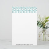 Aquamarines Circle Pattern - Stationieren Briefpapier (Stehend Vorderseite)
