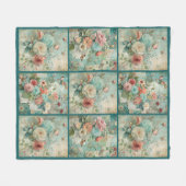 Aquamarines Cockpit Vintages Blumenmuster Fleecedecke (Vorderseite (Horizontal))