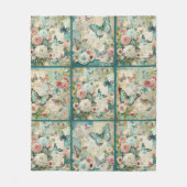 Aquamarines Cockpit Vintages Blumenmuster Fleecedecke (Vorderseite)