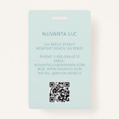 Aquamarines Corporate Business Event-Logo Ausweis (Rückseite)