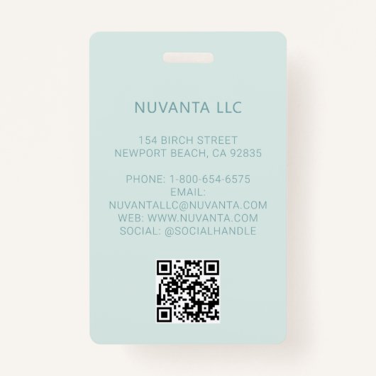 Aquamarines Corporate Business Event-Logo Ausweis (Rückseite)