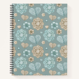 Aquamarines Crochet-Notebook mit Wasserfarbe 8,5"  Notizblock