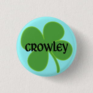Aquamarines Crowley Button mit Kleeblatt