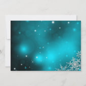 Aquamarines Crystal Snowflake Weihnachtsessen Part Einladung (Rückseite)