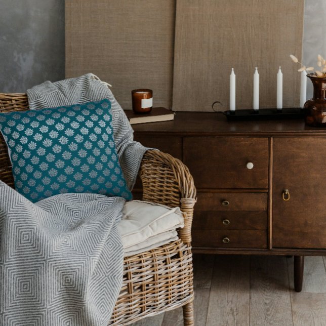 Aquamarines Damask-Kissen Kissen (Von Creator hochgeladen)